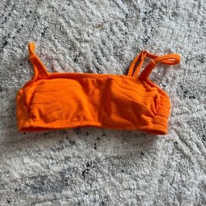 Orange zebra print bikini top